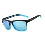 ZENOTTIC Polarized Sunglasses for Men Lightweight TR90 Frame UV400 Protection Square Sun Glasses, C17 Black Crystal Blue Frame / Blue Lens, Large