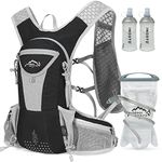 IX INOXTO Hydration Pack Backpack, Lightweight Water Backpack with Free 2L Hydration Bladder Daypack for Men Women,Running Hydration Vest for Trail Running Hiking Cycling Race Climbing (Black Grey)