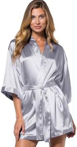 Turquaz Women's Bride Bridesmaids Robe - Satin Kimono Robes for Wedding & Bridal Party Silk Like Lightweight Robes for Women