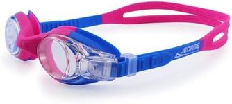 JEORGE Kids Swim Goggles, Anti-fog No Leaking Girls Boys for Age 3-10 (Blue/Pink)