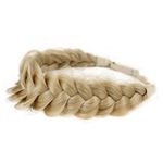 TOECWEGR Synthetic Hair Braided Headband Classic Wide Strands Wedding Disorderly Fluffy Braids Wig Band Women Beauty Accessory