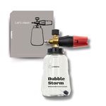 LynxPa Bubble Storm Premium Foam Cannon for Pressure Washer, Wide Mouth, Adjustable Thick Foam Snow Foam Cannon Lance with 1/4 Inch Quick Connector for Car, Boat, and Home Wash, 4000 PSI, 34 oz