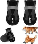 Shopipisitc 2 Pc All Season Waterproof Dog Shoes for Labrador, Golden Retriever, Lightweight Dog Boots with Wide opening for Medium to Large Adult Dogs, Rubber Sole for Safe Walking, Black- Size 7