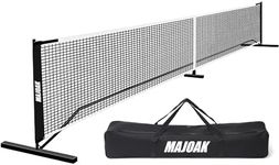 Majoak Portable Pickleball net-22 FT Regulation Full Size Pickleball Net | Portable Pickleball net Set System with Carrying bagand 1x Extra Pickleball net for Driveway Backyards