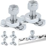 PALOZO L-Track Double Lug Threaded Stud Nut Fitting Tie Down, Used with L Track Rails for Truck Bed or Trailer Cargo Control, Bearing 6000 LBS Heavy Duty Steel, Pack of 6, Silver