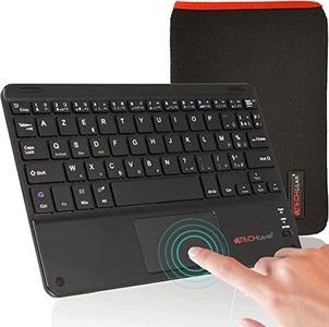 TECHGEAR Pro Clavier AZERTY Bluetooth Sans Fil avec Pavé Tactile Multifonctionnel Intégré pour Tablette et Téléphone, LG, Lenovo M10, Samsung, Huawei, OnePlus, YESTEL, YOTOPT, SANNUO (avec Housse)