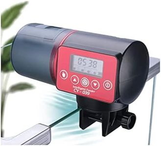 Tigerlily Enterprises Automatic Fish Feeder - 200ml Large Capacity Drum With LCD Display for Fresh and Cold Water Aquariums - Holiday Auto Feeder for Fish Food