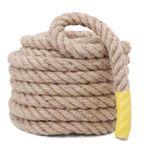 Meidansini 10mm Jute Rope, 32.8 Feet Natural Hemp Rope Strong and Thick Rope, Twisted Manila Rope Jute Twine for for Crafts, Porch Swing Rope, Hemp Rope for Decor, Railing, Docks, Landscaping