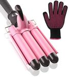 3 Barrel Curling Iron,25mm Professional Salon Ceramic Curling Iron,VASLON Hair Waver Crimper Hair Iron - Beach Waves Curling Iron 1 Inch Hair Curling Iron Mermaid Hair Waver with LCD Temperature Display