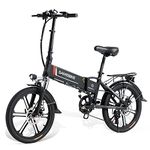 SAMEBIKE Folding 20" Electric Bike with Removable 48V 10.4AH Lithium Battery for Adults, Folding Electric Bicycle Commuter Ebike with 7 Speed Shifter Electric Bicycle Quick Delivery