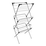 Vileda Sprint 3-Tier Clothes Airer, Indoor Clothes Drying Rack with 15 m Washing Line, Silver