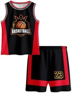 Kids Basketball Jerseys Boys and Girls Sleeveless Mesh Jersey Sets Youth Sport Training Uniforms