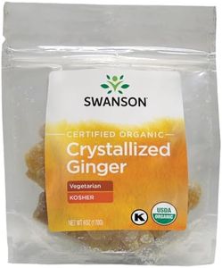 Swanson Certified Organic Crystallized Ginger w/Raw Canesugar 6 Ounce (170 g) Pkg