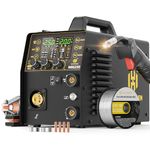 H HZXVOGEN 250A Aluminum MIG Welder, 7 in 1 Gas MIG/Flux Core Gasless MIG/Lift TIG/Stick/Spot/Spool Gun/Pulse MIG Welder Machine, 110/220V Syn/Man Control with LED Display, Burn Back Adjustment