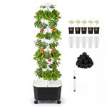 BAOSHISHAN Hydroponics Growing System 40 Pods 8 Layers Hydroponics Garden Tower with Water Pump and 25L Water Tank,Indoor Growing System for Vegetable Herb Fruit