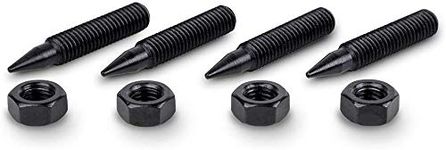 PrecisionGeek - M6 Black Steel Solid Speaker Spikes L=35mm (incl. 4x locking nuts)- Set of 4 pcs