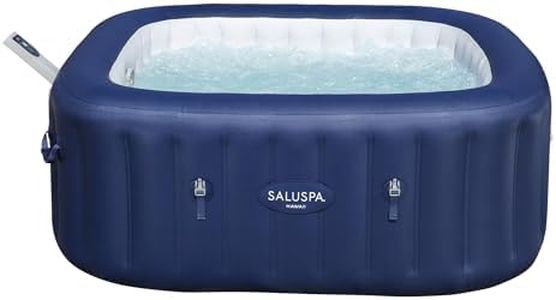 Bestway SaluSpa Hawaii 4 to 6 Person Inflatable Hot Tub, Square Energy-Efficient Portable Outdoor Spa with 140 AirJets, 71" x 28"
