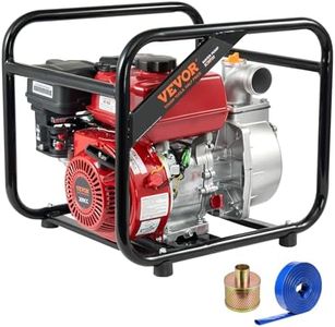 VEVOR Gasoline Powered Trash Pump, 2 in/50 mm, 7HP 132 GPM 4-Stroke Gasoline Engine Water Transfer Pump with 25 ft/7.62 m Outlet Hose Max 98 ft Lift 26ft Suction,Cast Iron Impeller for Irrigation Pool