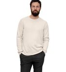 State Cashmere Men's 100% Pure Cashmere Jumper Long Sleeve Pullover Crew Neck Sweater White