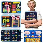 Fidget Blanket for Adults with Dementia, Fidget Blanket for Seniors for Anxiety Relief, Alzheimers and Dementia Sensory Fidget Blanket, Autism Sensory Stimulation Blanket for Autistic (Blue)