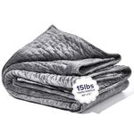 Gravity Weighted Blankets for Adults, 15lbs Grey (48" x 72", Twin/Single) - Heavy Comfort Cotton Blanket with Glass Beads - Utra-Soft Premium Breathable Microfiber Duvet Cover - Machine Washable
