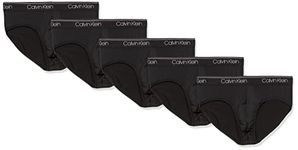 Calvin Klein Men's Micro Stretch 5-Pack Hip Brief, 5 Black, Large