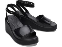 Crocs Women's Brooklyn Ankle Strap Wedges, Platform Sandals, Black/Black, 11