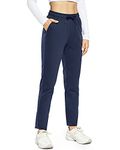 OUGES Womens Cotton Joggers Open Bottom Jogging Sweatpants Sports Trousers Tracksuit Bottoms Lounge Pants with Pocket (Navy,M)