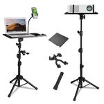 Vangoa Projector Stand Tripod Music Stand Adjustable Height 23.6'' to 62'' with Mouse Tray Phone Holder Violin Hanger Multifunctional Stand for Home, Office, Stage, Studio, DJ Racks Holder Mount