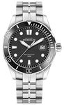 Michel Herbelin Men's Trophy Silver Bracelet Black Dial 1660/N14B