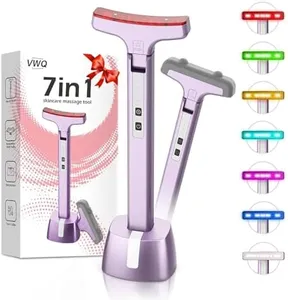 Red Light Therapy for Face, Eyes and Neck, Red Light Therapy Wand, 7 Color Led Light Therapy for Face, Red Light Therapy at Home for Face Lift, Firm, Smooth, Skin Care Massage Tools