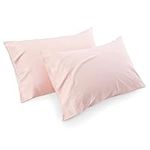 Bedsure King Size Pillow Cases Set of 2, Rayon Derived from Bamboo Cooling Pillowcase, Silky Soft & Breathable Pillow Covers with Envelope Closure, Gifts for Men or Women, Pink, 20x36 Inches