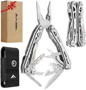 FLISSA 16-in-1 Stainless Steel Multi Tool, EDC Multitool with Pocket Knife, Pliers, Belt Clip and Nylon Sheath, Self-locking Utility Multi-Tool for Camping Survival Outdoor Activities