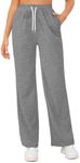 Baggy Trousers Soft Casual Ladies Loose Long Yoga Pants Sport Jogging Tracksuit Bottoms for Ladies Joggers for Women Wide Leg Loungewear Daywear Work Holiday Comfy Baggy Pants (Grey, XL)