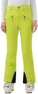HIGH EXPERIENCE Womens Ski Pants Slim Fit Snow Fleece Lined Snowboard Soft Shell Fitted Insulated Waterproof Windproof Warm (Light Green, Medium)