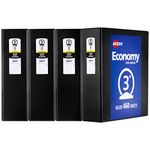 Avery Economy View Binders, 3" Round Rings, 460-Sheet Capacity, Black, Multi Pack of 4 (03361)