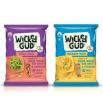 WickedGud 2X Fiber Fusilli & Macaroni Pasta Combo | No Maida | Durum Wheat Semolina | Brown Rice | Red Lentils | Healthy Diet Pasta - 400gm x 2