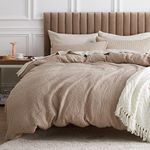 Bedsure Cotton Duvet Cover Queen - 100% Cotton Waffle Weave Khaki Duvet Cover Queen Size, Soft and Breathable Queen Tan Duvet Cover Set for All Season (Queen, 90"x90")