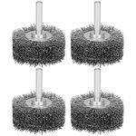 SI FANG 2 Inch Wire Brush Wheel for Drill Attachment, 0.0118" Coarse Stainless Steel Wire 3/4" Face Width Heavy Duty Rotary Scratch Brushes, Metal Removal Rust & Stripping (4PCS Drill Wire Brush)