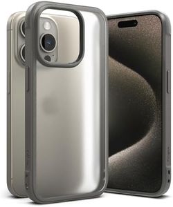 Ringke Fusion Bold [No More Discoloration] Compatible with iPhone 15 Pro Max Case, Anti-Fingerprint Technology Prevents Oily Smudges Frosted Coating Feels Velvety Soft Phone Cover - Matte Gray