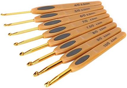 8Pcs Crochet Hook Knitting Tools Aluminum Ergonomic Sweater Needles Brown Plastic Handle Clover Crochet Clover Clover Soft Touch Smooth Crochet Hooks Glide Easily to Pro