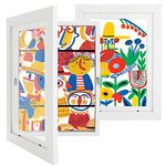 WOPPLXY 2 PCS Kids Art Frames - A4 Kids Artwork Display Frame Front Opening for 150 Pictures Wooden Childrens Artwork Display Frames - Picture Display Storage Photo Frames with Fixed Strap - White