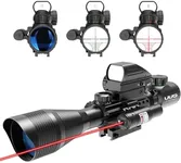 UUQ C4-12X50 Rifle Scope Dual Illuminated Reticle W/Laser Sight and Holographic Dot Reflex Sight (Red Laser)