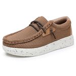 Felabo Kids Boys Girls Slip-On Casual Loafers Canvas Walking Shoes Comfortable & Lightweight (Toddler/Little Kid/Big Kid) Brown