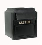 Black with Gold Lettering "Farringdon" Rear Opening Built In Wall Post Box Mail Box Letter Box
