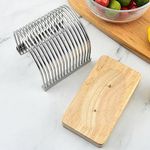 Hasselback Potato Slicing Rack Cutter Onion and Tomato Slicing Rack Vegetable Cutter Practical Kitchen for Barbecue Cooking Gift for Cook Gift for Mather 1 Lb Bread Compatible with (Silver, One Size)