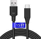 DEEGO USB C Cable 15Ft, Extra Long PS5 Controller Charger Cable, USB Type C Cable, Durable USB A to USB C Fast Charging Cord for Samsung Galaxy S10/S9/S8 Plus,Note 10 9 8,LG V30 V20 G6 G5,Moto G7 G6