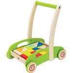 Hape E0371 Block and Roll - Wooden Block Activity Push Along Toy