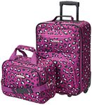 ROCKLAND F102-PURPLELEOPARD 2 Piece Luggage Set, Purple Leopard, One Size