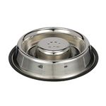 NEATER PET BRANDS Slow Feed Bowl Stainless Steel Metal (Non Tip Style) - Stops Dog Food Gulping, Bloat and Rapid Eating (Large, Non-Tip Base)